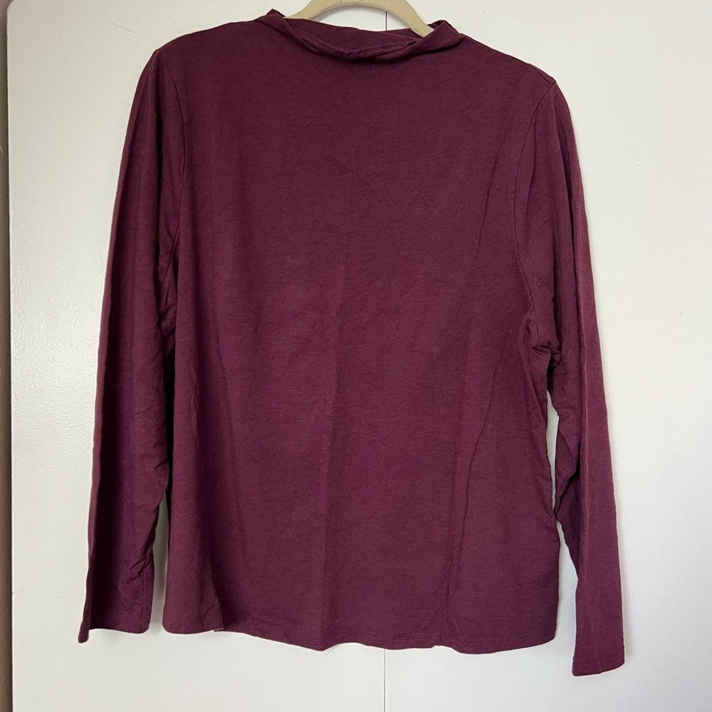 Women's Long Sleeve Top - Burgundy